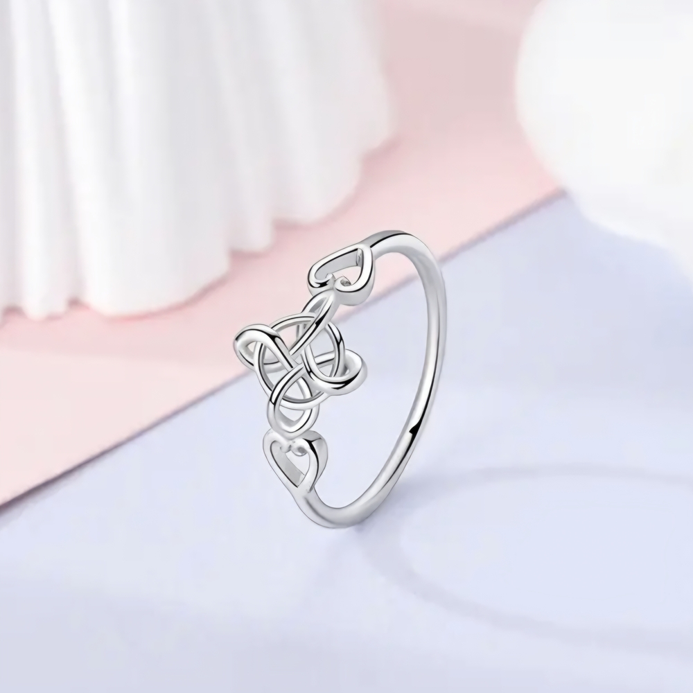 NEW- Sterling Silver Heart Knot Ring